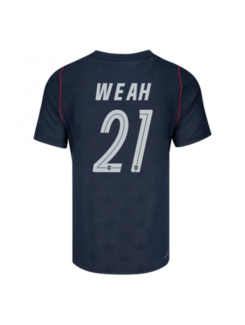 Muži Futbalové oblečenie Spojené štáty Timothy Weah #21 MS 2026 Krátky Rukáv - Preč Muži Futbalové oblečenie Spojené štáty Timothy Weah #21 MS 2026 Krátky Rukáv - Preč